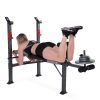 CAP Strength Standard Weight Bench with Leg Developer, 150lb upright weight capacity - black