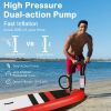 9' Inflatable Stand Up SUP Paddleboards with Accessories & Backpack Leash Double Action Hand Pump Repair Kit for Youth & Adult - KM3701