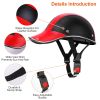 Safety Bicycle Helmet Adjustable Windproof Bike Helmet Sunshade Baseball Cap Anti UV Cycling Motorcycle Hat Leather Helmet - Red