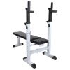 Workout Bench with Weight Rack; Barbell and Dumbbell Set 264.6 lb - Black