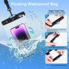 HAISSKY 2Pack Wave Design Large Capapcity Waterproof Phone Bag Swimming Surfing Earphone Cards Passport Keys Storage Pouch - Black+white