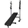 Workout Bench with Weight Rack; Barbell and Dumbbell Set 264.6 lb - Black