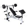 Weight Bench with Weight Rack; Barbell and Dumbbell Set 198.4 lb - Black