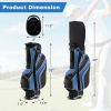 Golf Stand Cart Bag with 6-Way Divider Carry Pockets - Blue