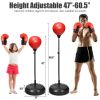 Both Adults And Kids Hand-Eye Coordination Ability Adjustable Height Boxing Punching Bag Stand Set - Red - Exercise & Fitness