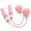 1pc Cordless Jump Rope With Weighted Ball; Skipping Rope For Sports Training - Big Ball - Pink