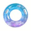 Adult's Cartoon Print Swimming Ring; Thickened Sequin Swimming Floats For Pool Beach Sea Summer - Blue Stripe