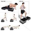 43" Adjustable Training Step Board Aerobic Stepper Workout Step with 4 Risers Fitness & Exercise Platform Trainer Stepper Home Gym Equipment - gray