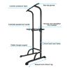 Power Tower Workout Dip Station Pull Up Bar, Height Adjustable Multi-Function Dip Stand for Home Gym Strength Training Fitness Equipment - as Pic