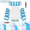 Inflatable Mesh Swimming Chair; Foldable Striped Floating Hammock For Pool Beach Party Summer - Light Blue Stripes