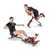 Adjustable Tension 4 in 1 Folding Rowing Machine - Red & Black - Exercise & Fitness