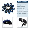 10pcs Neoprene Golf Club Iron Head Cover For Titleist Callaway Ping Taylormade - Dark Blue