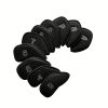 10pcs New High Quality Meshy Golf Iron Covers One Sided Numbers Right Hand Golf Iron Club Head Covers Set 4; 5; 6; 7; 8; 9; P; A; S; X Black - Unisex