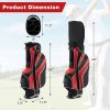 Golf Stand Cart Bag with 6-Way Divider Carry Pockets - Red