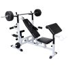 Weight Bench with Weight Rack; Barbell and Dumbbell Set 264.6 lb - Black