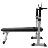 Workout Bench with Weight Rack; Barbell and Dumbbell Set 264.6 lb - Black