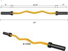 Solid Steel 47 ""Coil Rod Barbell Standard Weight Bar Thread Non-Slip 300 lb Capacity Weight Bar Yellow - yellow - Metal