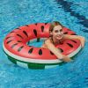 Inflatable Watermelon Swimming Ring; Portable Thickened Folding Float For Kids And Adults Pool Beach Sea Summer - 35.4in (90cm)