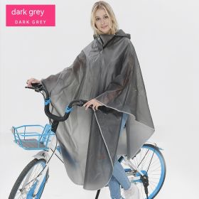 Fabric Double Brim Thickened Night Reflective Covered Bicycle Raincoat (Option: Dark Gray Double Brim-XXL)