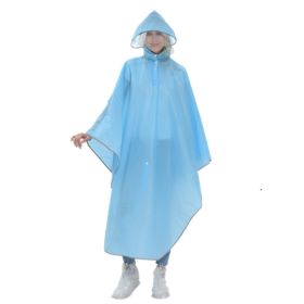 Fabric Double Brim Thickened Night Reflective Covered Bicycle Raincoat (Option: Sky Blue Single Brim-XXL)