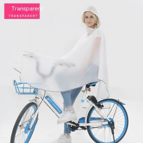 Fabric Double Brim Thickened Night Reflective Covered Bicycle Raincoat (Option: Translucent White Double Brim-XXL)